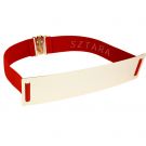 SZTARA 2015 European Style Red Mirror Metal Waist Belt With Elastic Waistband