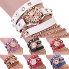 SZTARA Multilayer Rhinestone PU Leather Band Bracelet Wristwatch For Women Girls Hot